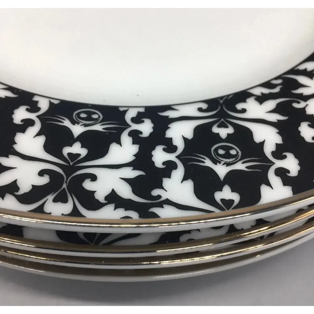 4 Nightmare Before Christmas Jack Skellington Halloween Lunch Salad Plates‎ 8